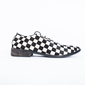SS18 Checked Horsehair Lace-Up Derbies