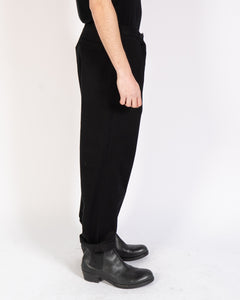 FW19 Black Belted Cotton Trousers
