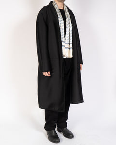 SS19 Black Silk Mix Perignor Robe Coat