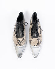 Load image into Gallery viewer, SS17 Pointed Beige Python Lace-Up Derbies