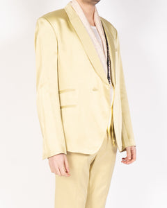 FW19 Yellow Satin Shawl Collar Blazer