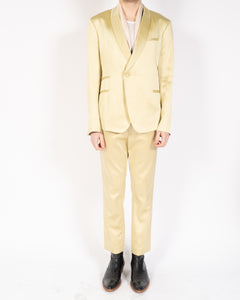 FW19 Yellow Satin Shawl Collar Blazer