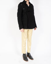 Load image into Gallery viewer, FW18 Black Curved Button Overcoat