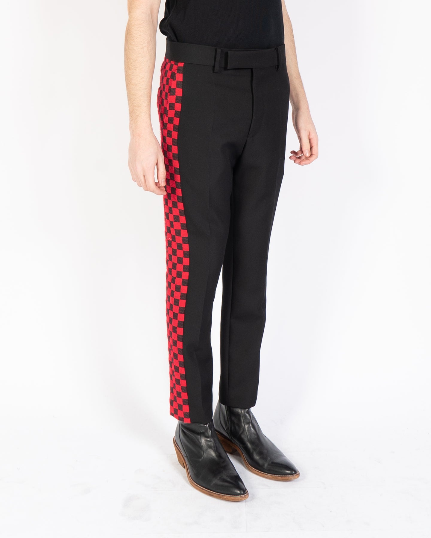 FW19 Red Checkered Embroidered Trousers