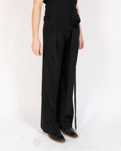 SS19 Black Belted Wool Trousers