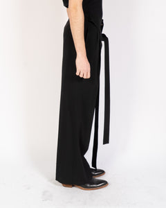 SS19 Black Belted Wool Trousers