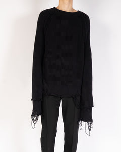 SS17 Black Arum Distressed Chunky Knit