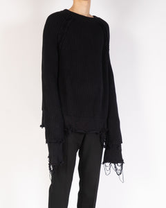 SS17 Black Arum Distressed Chunky Knit