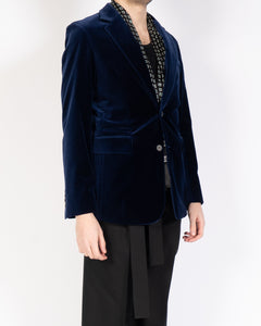 FW20 Gent Night Blue Velvet Blazer Sample