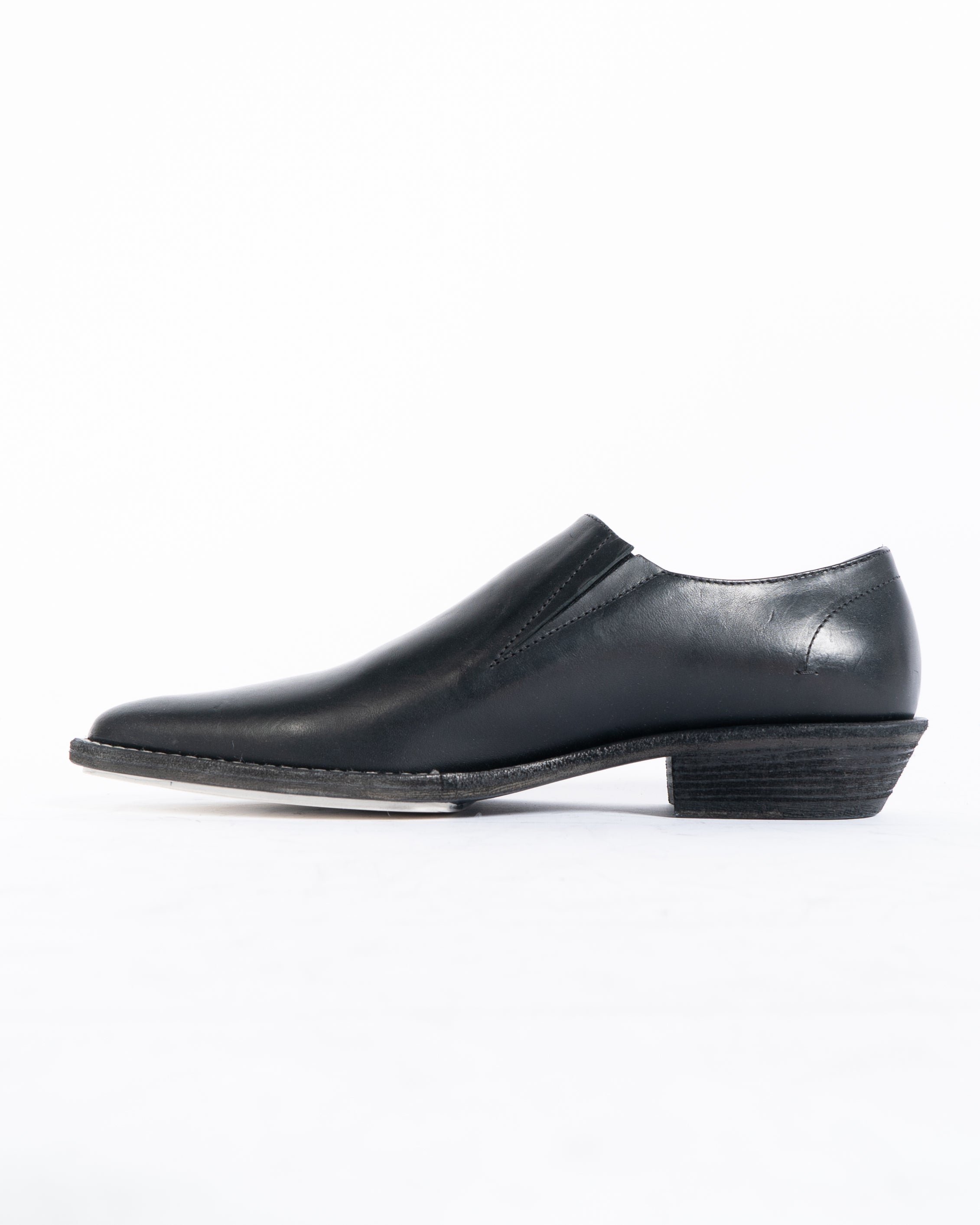 SS20 Classic Black Leather Slip-on Derbies