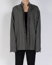 Load image into Gallery viewer, FW20 Oversized Anthracite Wool Mandarin Collar Shirt