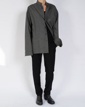 Load image into Gallery viewer, FW20 Oversized Anthracite Wool Mandarin Collar Shirt