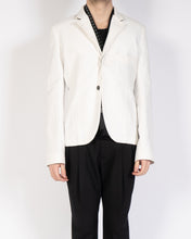 Load image into Gallery viewer, FW19 White Cotton Blazer with Brown Collar Detail