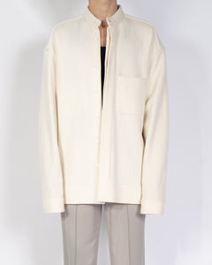 FW20 Oversized Ivory Mandarin Collar Shirt