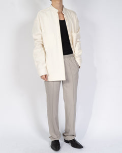 FW20 Oversized Ivory Mandarin Collar Shirt