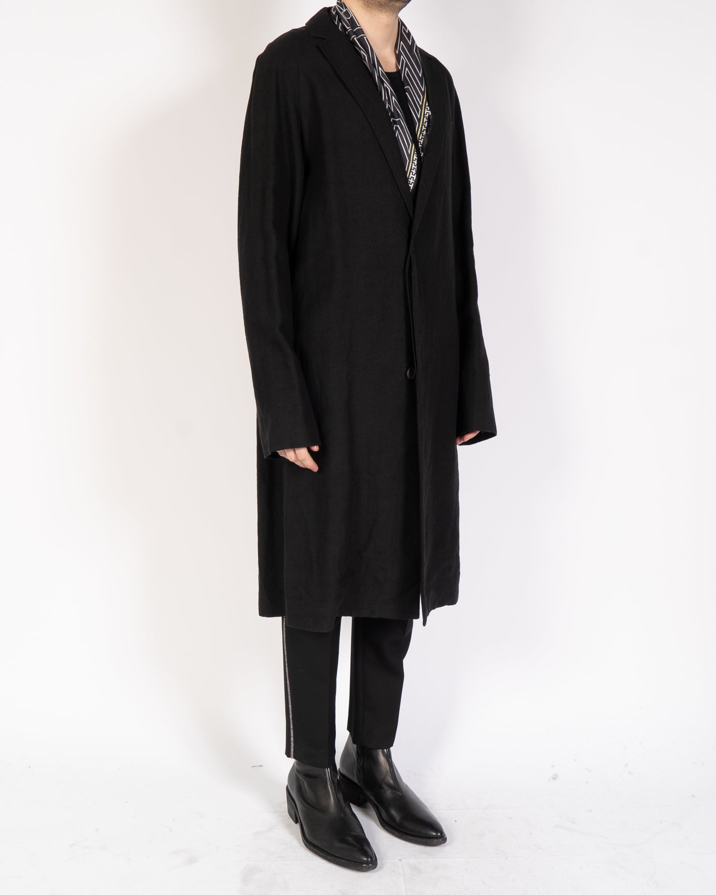FW16 Black Single Breasted Wool Coat