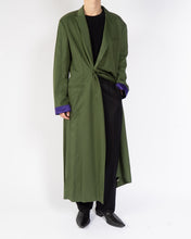 Load image into Gallery viewer, SS20 Green Belted Viscose Robe Coat