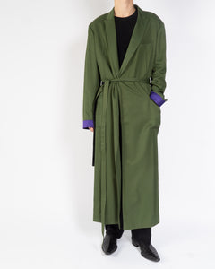 SS20 Green Belted Viscose Robe Coat