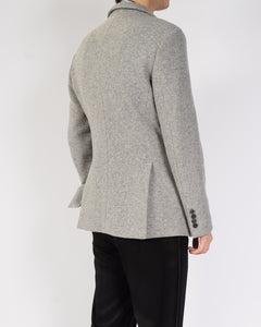 FW20 Grey Classic Knit Wool Blazer