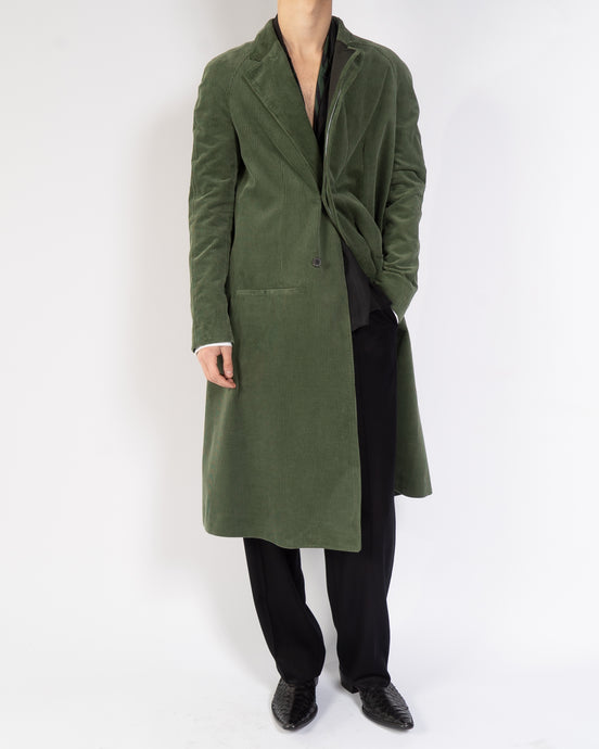 FW20 Green Oversized Cord Coat