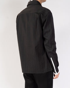 FW19 Black Striped Shirt with White Trimming