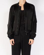 Load image into Gallery viewer, SS20 Black Distressed Nylon Bomber
