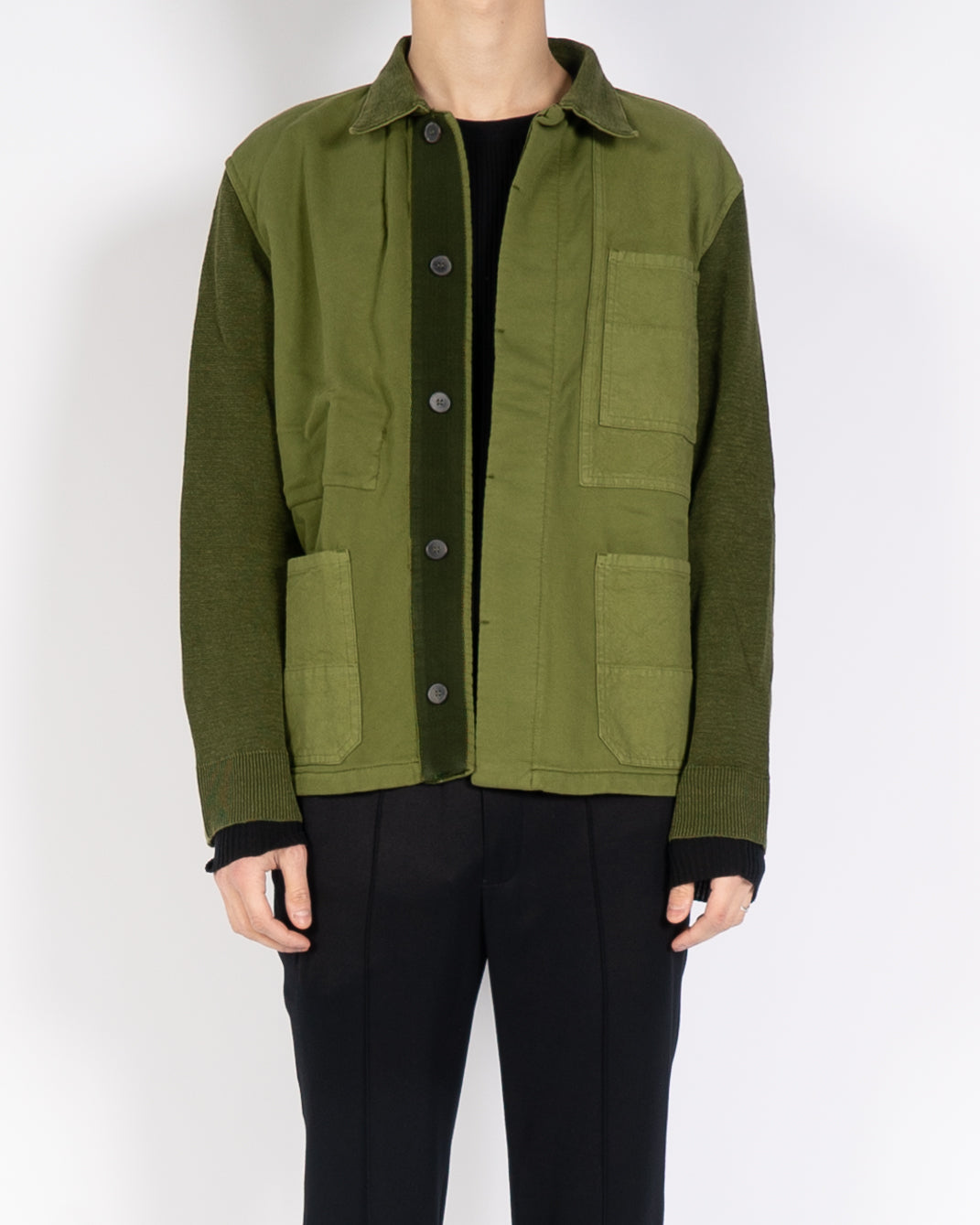 SS19 Green Mixed Fabric Workwear Jacket