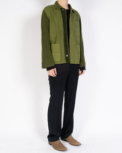 SS19 Green Mixed Fabric Workwear Jacket