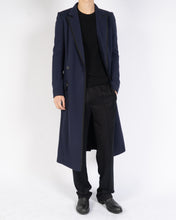 Load image into Gallery viewer, FW17 Blue Distressed Collar Wool Coat