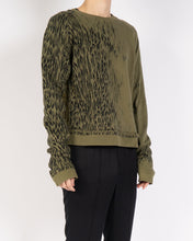Load image into Gallery viewer, SS17 Green Leo Printed Distressed Crewneck