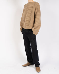 FW18 Beige Cropped Mohair Knit