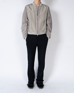 SS20 Grey Distressed Nylon Bomber