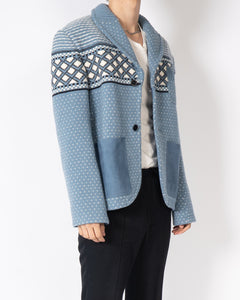 FW20 Blue Knitted Jacquard Jacket 1 of 1 Sample