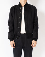 Load image into Gallery viewer, FW20 Black Buttoned Cotton Aviator Jacket