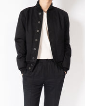 Load image into Gallery viewer, FW20 Black Buttoned Cotton Aviator Jacket