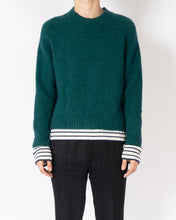 Load image into Gallery viewer, FW18 Turquoise Knit with Striped Contrast Detailing