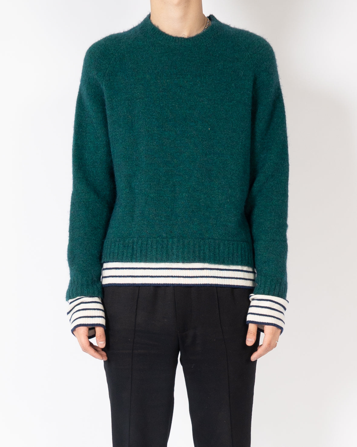 FW18 Turquoise Knit with Striped Contrast Detailing