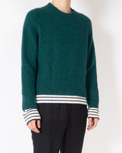 Load image into Gallery viewer, FW18 Turquoise Knit with Striped Contrast Detailing