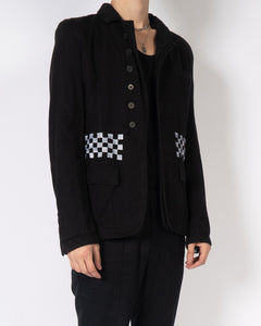 FW19 Checked Embroidered Cotton Jacket
