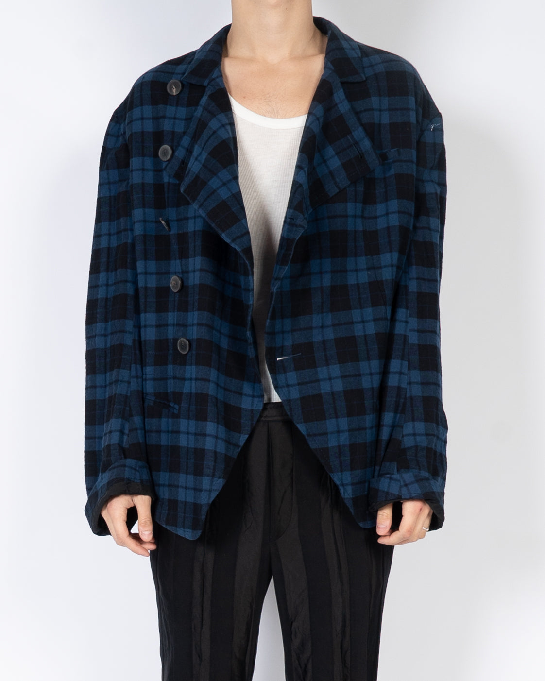 FW17 Blue Checked Officers Jacket Sample