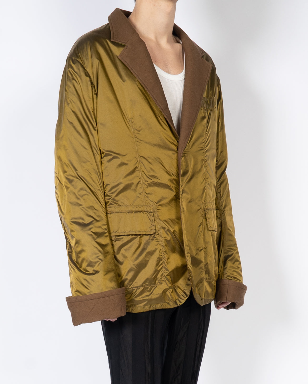 FW17 Oversized Golden Silk Nylon Jacket