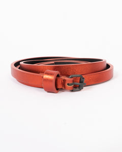 SS17 Orange Metallic Thin Belt
