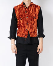 Load image into Gallery viewer, FW16 Orange Crushed Velvet Waistcoat