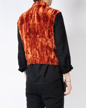 Load image into Gallery viewer, FW16 Orange Crushed Velvet Waistcoat