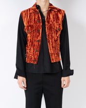 Load image into Gallery viewer, FW16 Orange Crushed Velvet Waistcoat