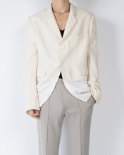 Load image into Gallery viewer, FW19 Ivory Wool Knitted Hem Blazer Sample 1 of 1 Sampe