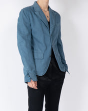 Load image into Gallery viewer, FW18 Crystall Blue Washed Cotton Blazer Prototype