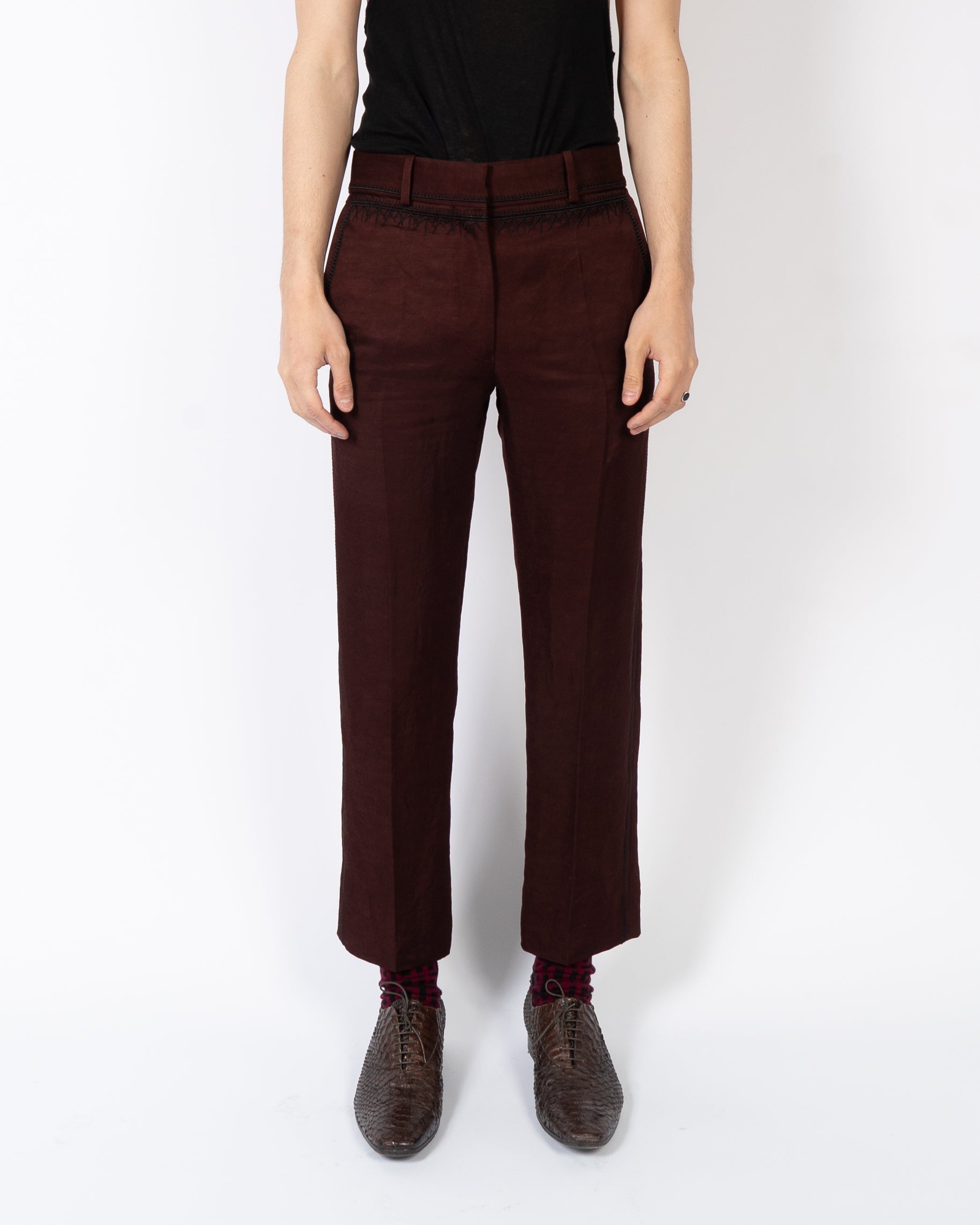 SS19 Embroidered Chocolate Trousers