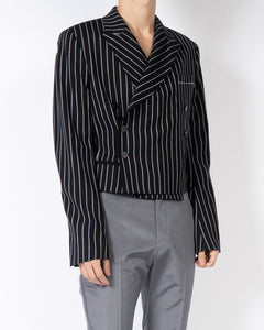 SS18 Black & White Cropped Double Breasted Blazer Sample