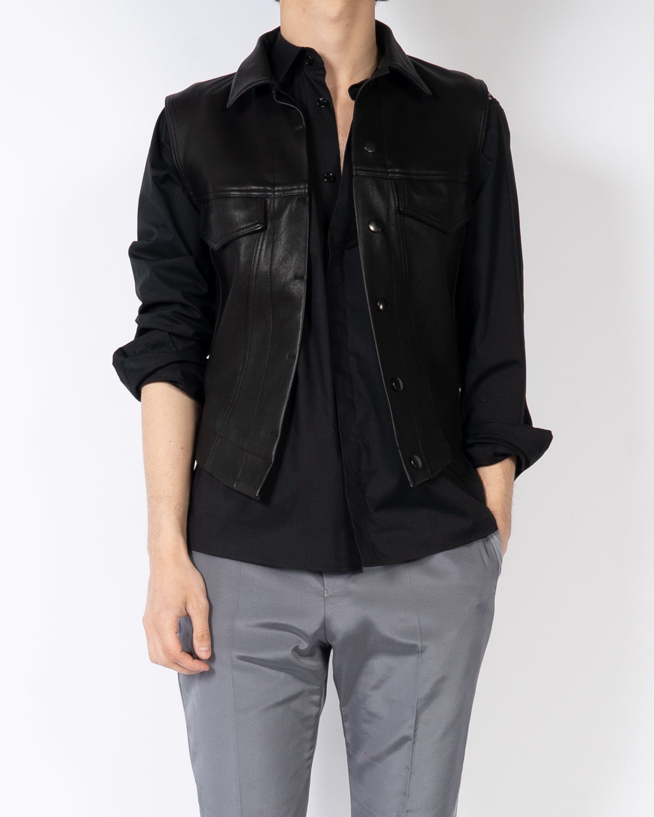 FW19 Leather Army Waiscoat Sample